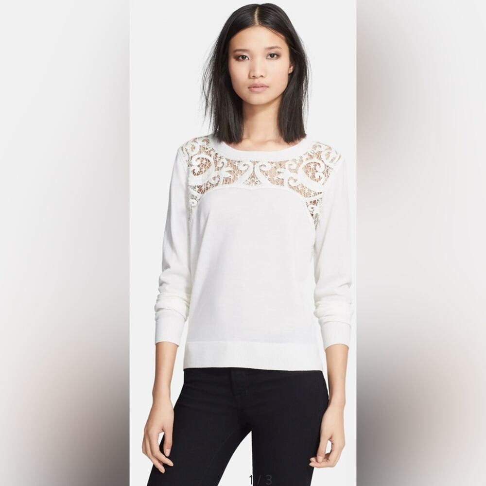 The Kooples Lace Yoke Merino Sweater‎